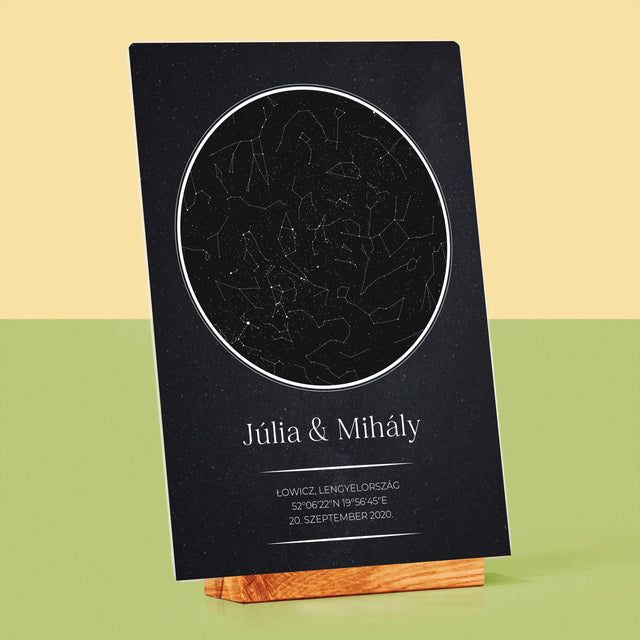 Csillagtérkép: Csillagtérkép: Szerelmeseknek - Akrilüvegre Nyomtatott Kép