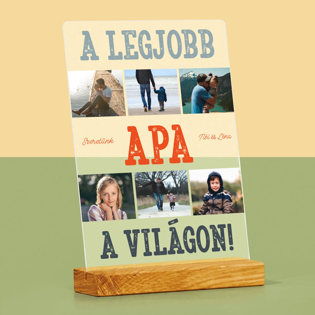 Fotókollázs: A Legjobb Apa A Világon Fénykép - Akrilüvegre Nyomtatott Kép