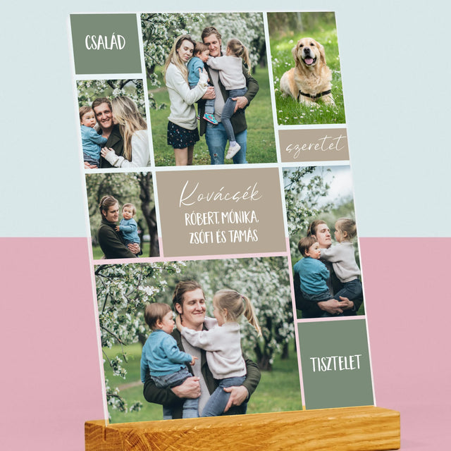 Fotókollázs: Családi Fotókollázs - Akrilüvegre Nyomtatott Kép