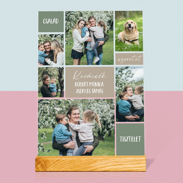 Fotókollázs: Családi Fotókollázs - Akrilüvegre Nyomtatott Kép