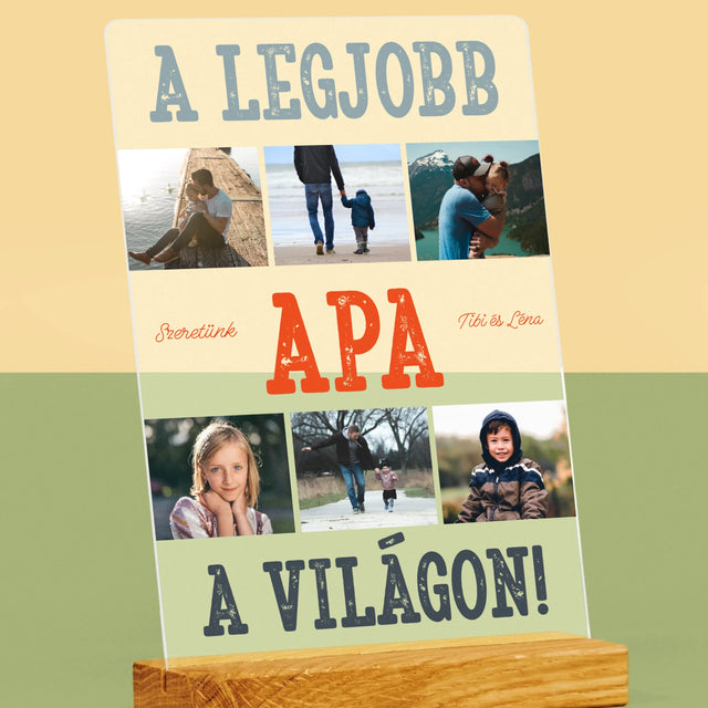 Fotókollázs: A Legjobb Apa A Világon Fénykép - Akrilüvegre Nyomtatott Kép