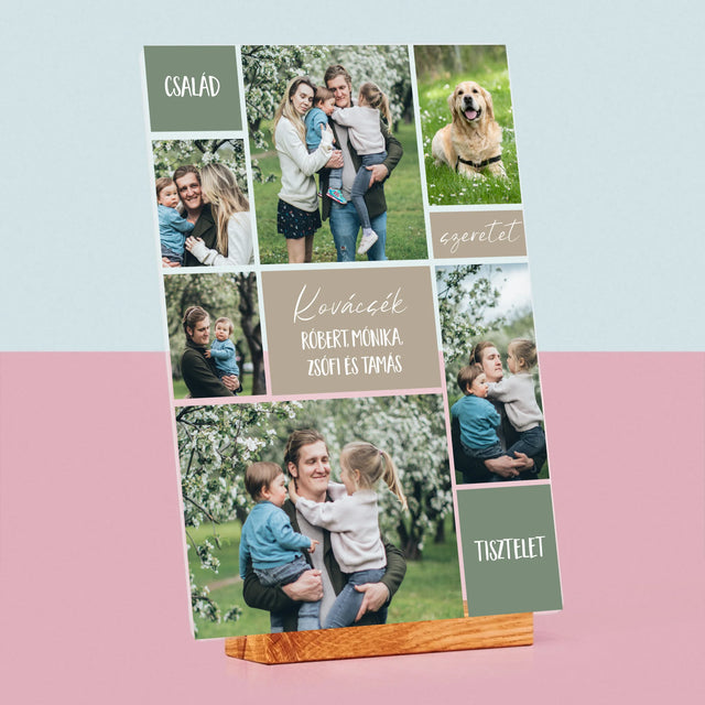Fotókollázs: Családi Fotókollázs - Akrilüvegre Nyomtatott Kép