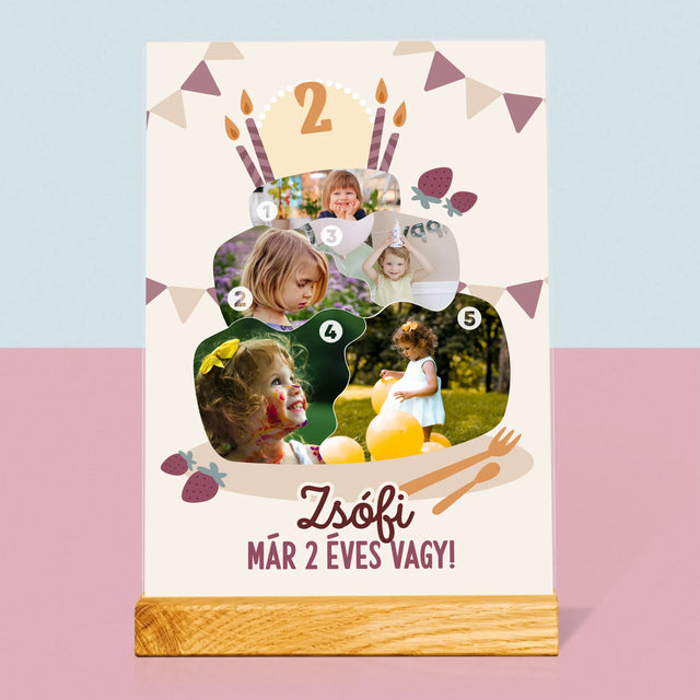 Alakzat Fotókból: Születésnapi Torta - Akrilüvegre Nyomtatott Kép