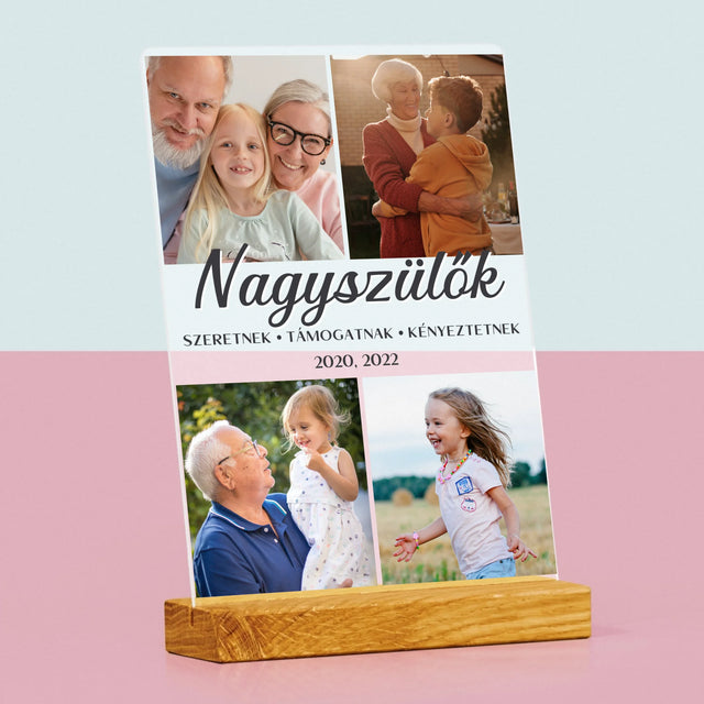 Fotókollázs: Szretett Nagyszülők - Akrilüvegre Nyomtatott Kép