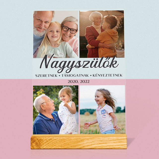 Fotókollázs: Szretett Nagyszülők - Akrilüvegre Nyomtatott Kép