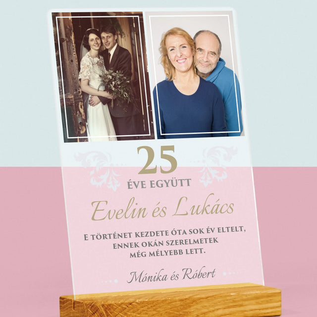 Fotókollázs: 25 Éve Együtt - Akrilüvegre Nyomtatott Kép