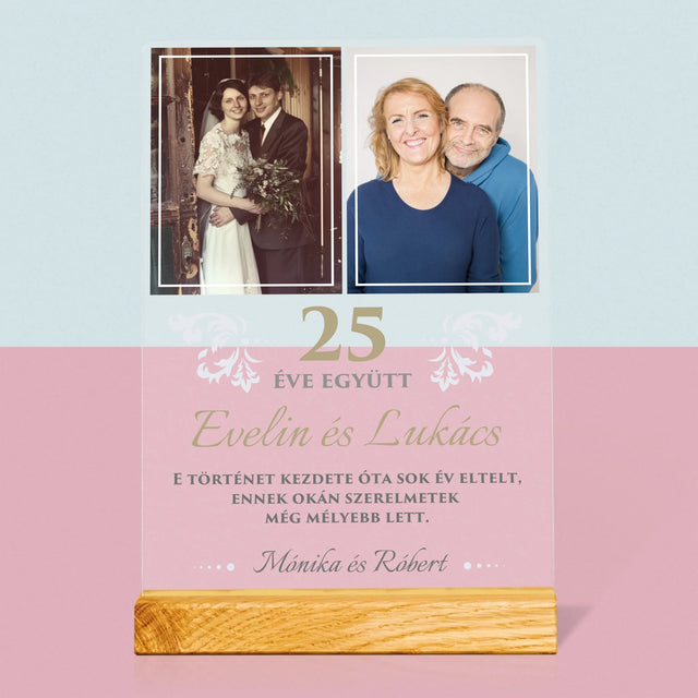 Fotókollázs: 25 Éve Együtt - Akrilüvegre Nyomtatott Kép