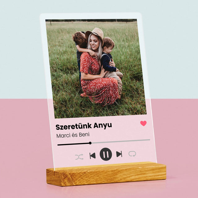 Fotó És Felirat: Szeretünk Anyu - Akrilüvegre Nyomtatott Kép