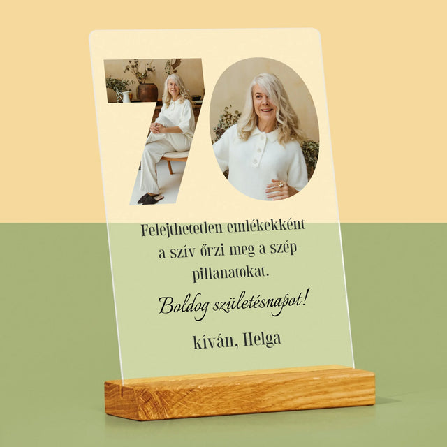 Szó Fotókból: 70 Szülinap - Akrilüvegre Nyomtatott Kép