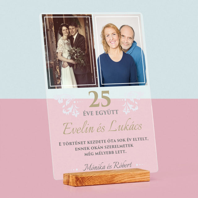 Fotókollázs: 25 Éve Együtt - Akrilüvegre Nyomtatott Kép