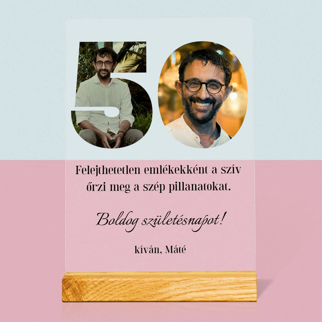 Szó Fotókból: 50 Szülinap - Akrilüvegre Nyomtatott Kép