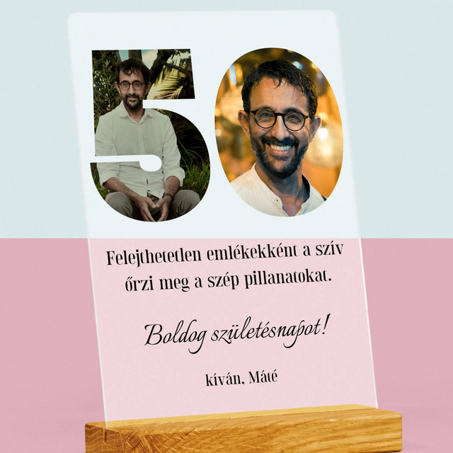 Szó Fotókból: 50 Szülinap - Akrilüvegre Nyomtatott Kép