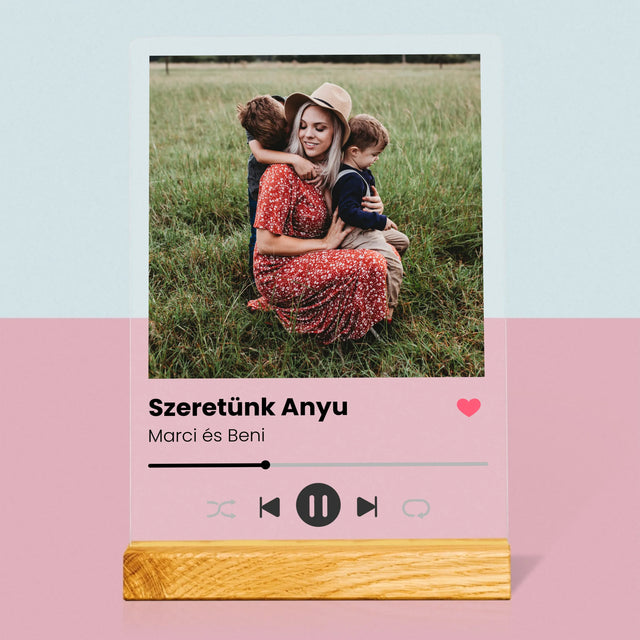 Fotó És Felirat: Szeretünk Anyu - Akrilüvegre Nyomtatott Kép