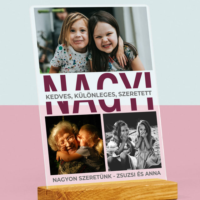 Fotókollázs: Nagymama Jellemzői - Akrilüvegre Nyomtatott Kép