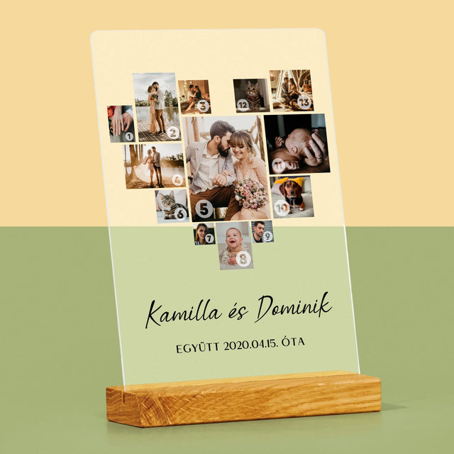 Fotókollázs: Szív Alakú Kollázs Képekből - Akrilüvegre Nyomtatott Kép