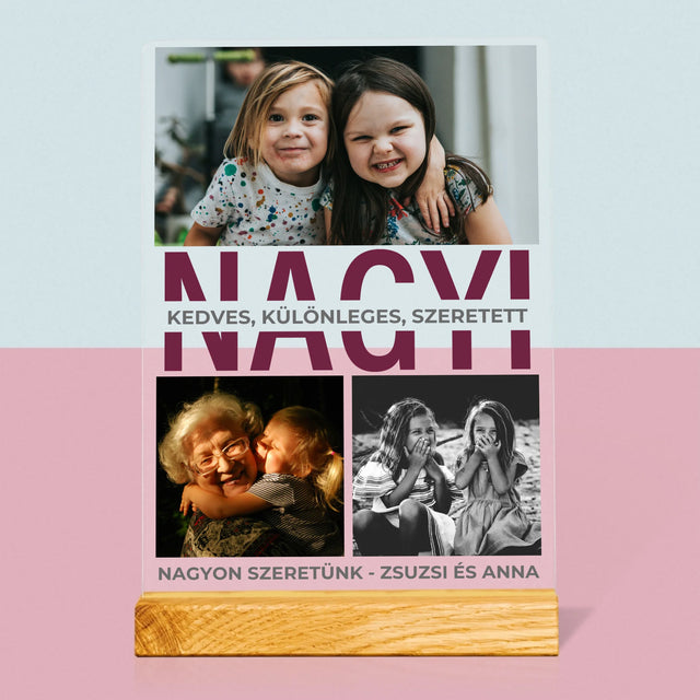 Fotókollázs: Nagymama Jellemzői - Akrilüvegre Nyomtatott Kép