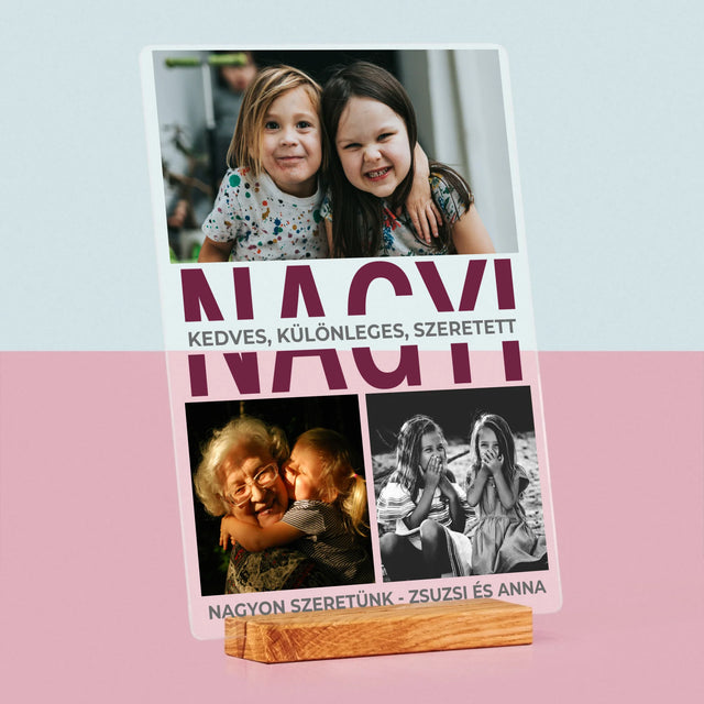 Fotókollázs: Nagymama Jellemzői - Akrilüvegre Nyomtatott Kép