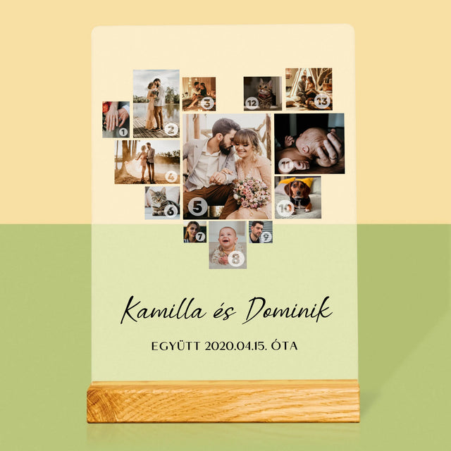 Fotókollázs: Szív Alakú Kollázs Képekből - Akrilüvegre Nyomtatott Kép