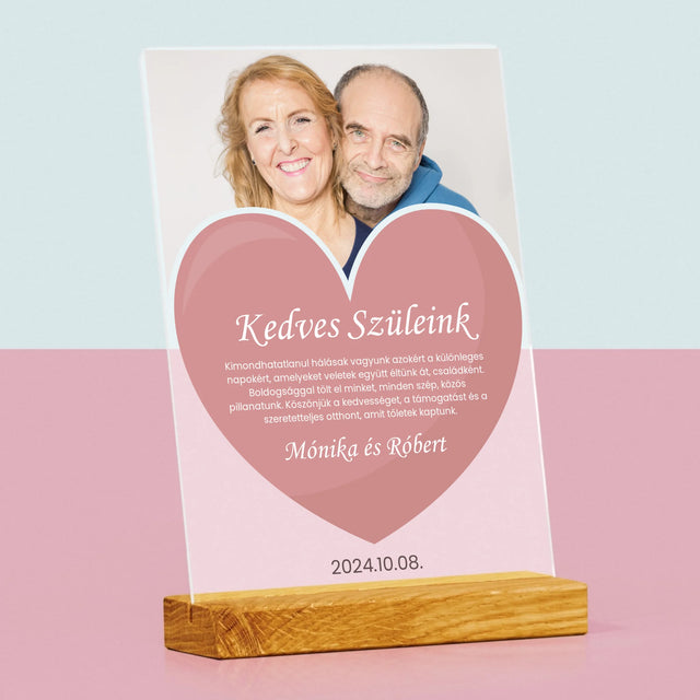 Fotó És Felirat: Szeretett Szüleink - Akrilüvegre Nyomtatott Kép