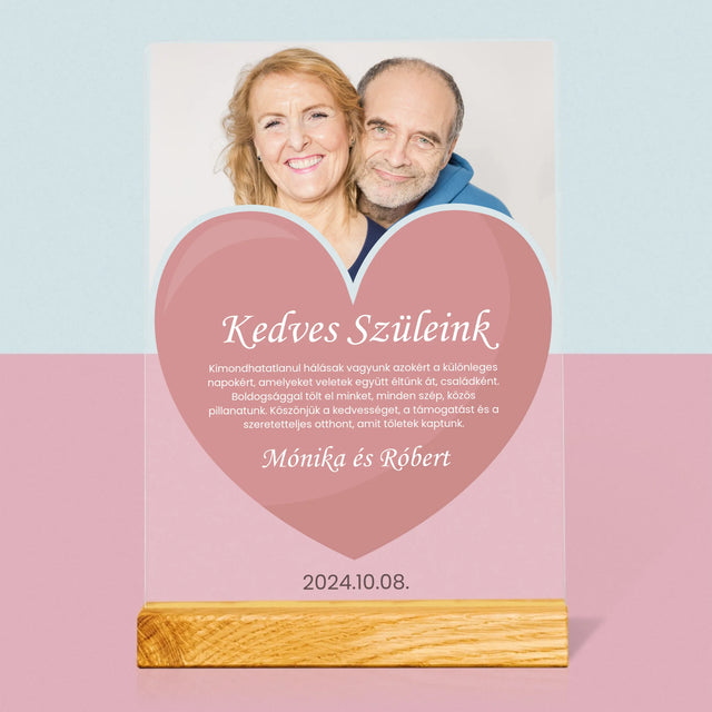 Fotó És Felirat: Szeretett Szüleink - Akrilüvegre Nyomtatott Kép