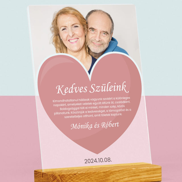 Fotó És Felirat: Szeretett Szüleink - Akrilüvegre Nyomtatott Kép