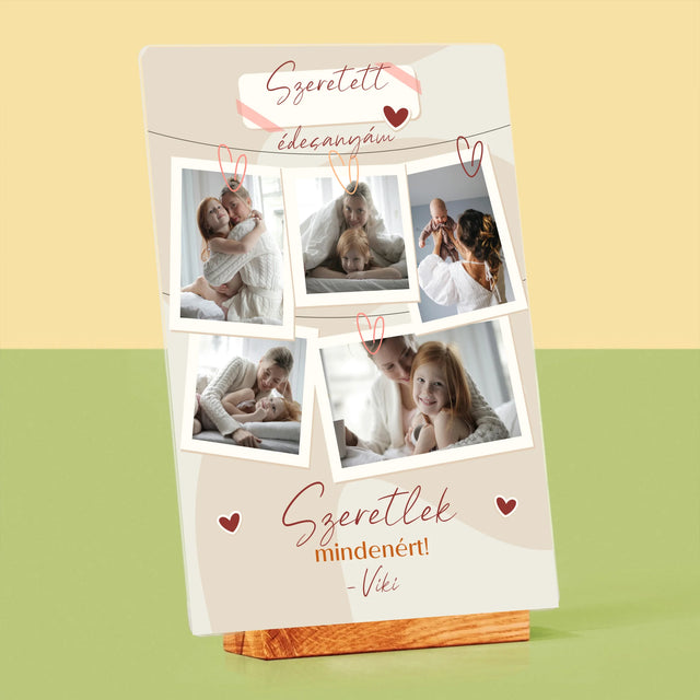 Fotókollázs: Szeretlek Téged Anyu - Akrilüvegre Nyomtatott Kép