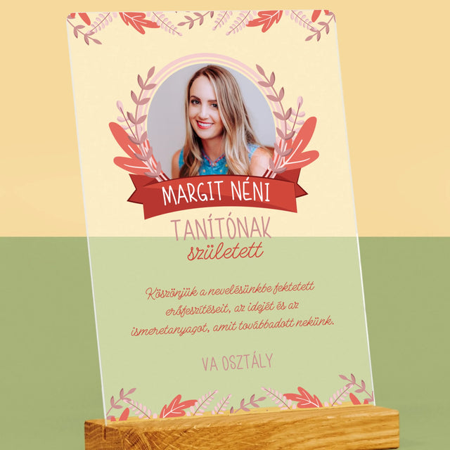 Fotó És Felirat: Tanítónak Született - Akrilüvegre Nyomtatott Kép