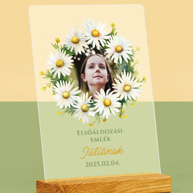 Fotó És Felirat: Elsőáldozási Emlék, Százszorszép - Akrilüvegre Nyomtatott Kép