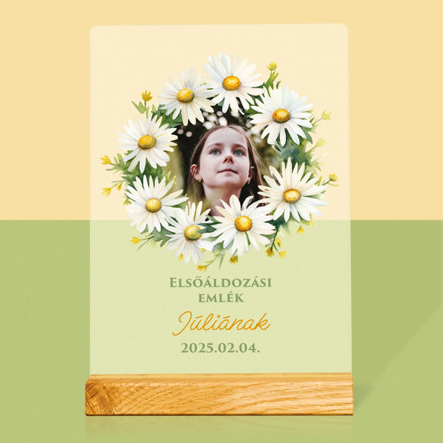 Fotó És Felirat: Elsőáldozási Emlék, Százszorszép - Akrilüvegre Nyomtatott Kép