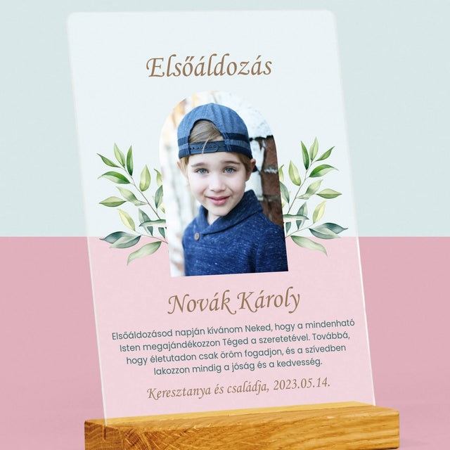 Fotó És Felirat: Elsőáldozás, Ünnepi Köszöntés - Akrilüvegre Nyomtatott Kép