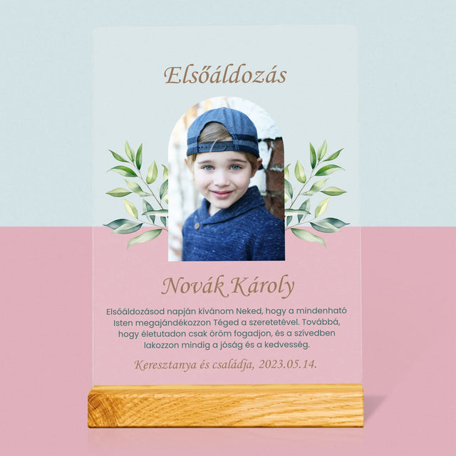 Fotó És Felirat: Elsőáldozás, Ünnepi Köszöntés - Akrilüvegre Nyomtatott Kép