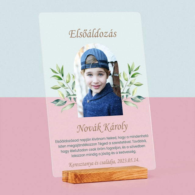 Fotó És Felirat: Elsőáldozás, Ünnepi Köszöntés - Akrilüvegre Nyomtatott Kép