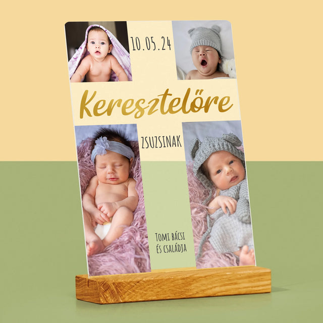 Fotókollázs: Keresztelő Kereszt - Akrilüvegre Nyomtatott Kép