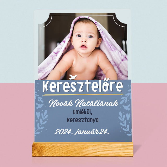 Fotó És Felirat: Keresztelőre - Akrilüvegre Nyomtatott Kép