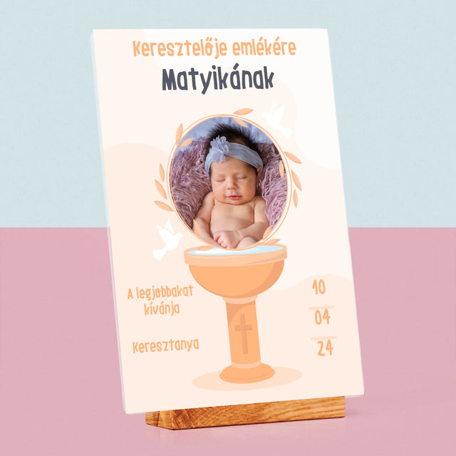 Fotó És Felirat: Keresztelője Emlékére - Akrilüvegre Nyomtatott Kép
