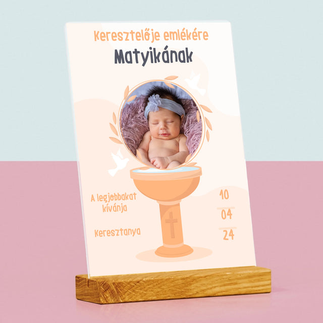 Fotó És Felirat: Keresztelője Emlékére - Akrilüvegre Nyomtatott Kép