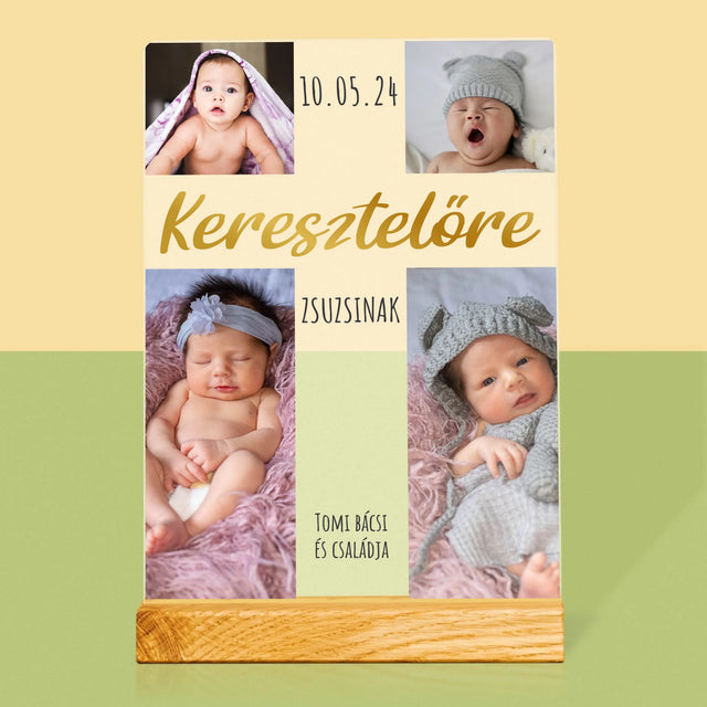 Fotókollázs: Keresztelő Kereszt - Akrilüvegre Nyomtatott Kép