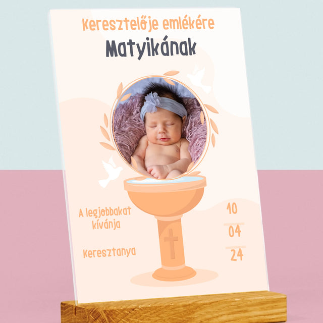 Fotó És Felirat: Keresztelője Emlékére - Akrilüvegre Nyomtatott Kép