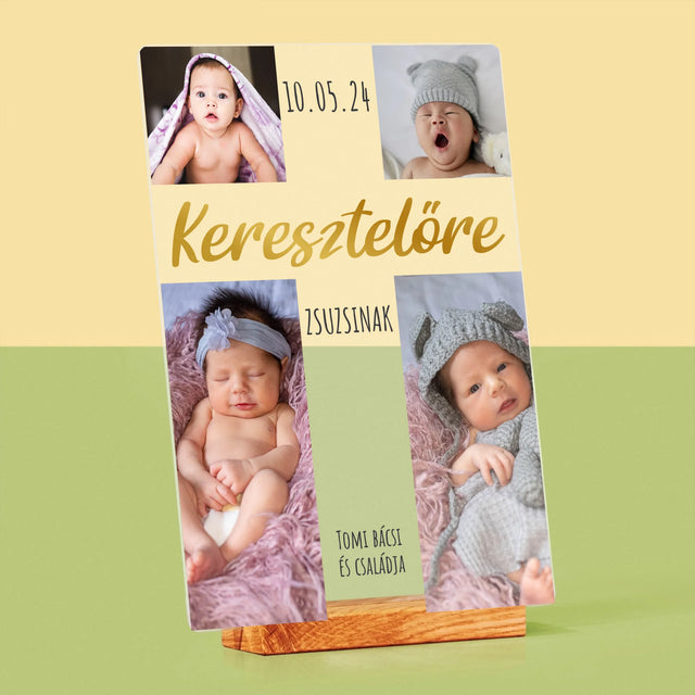 Fotókollázs: Keresztelő Kereszt - Akrilüvegre Nyomtatott Kép