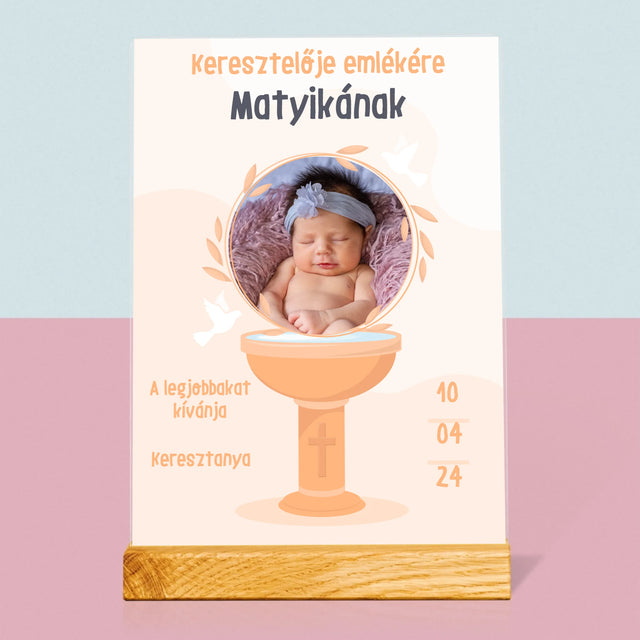 Fotó És Felirat: Keresztelője Emlékére - Akrilüvegre Nyomtatott Kép