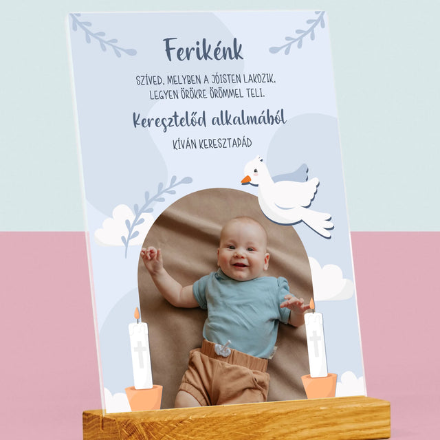 Fotó És Felirat: Keresztelőd Alkalmából Kívánságok - Akrilüvegre Nyomtatott Kép