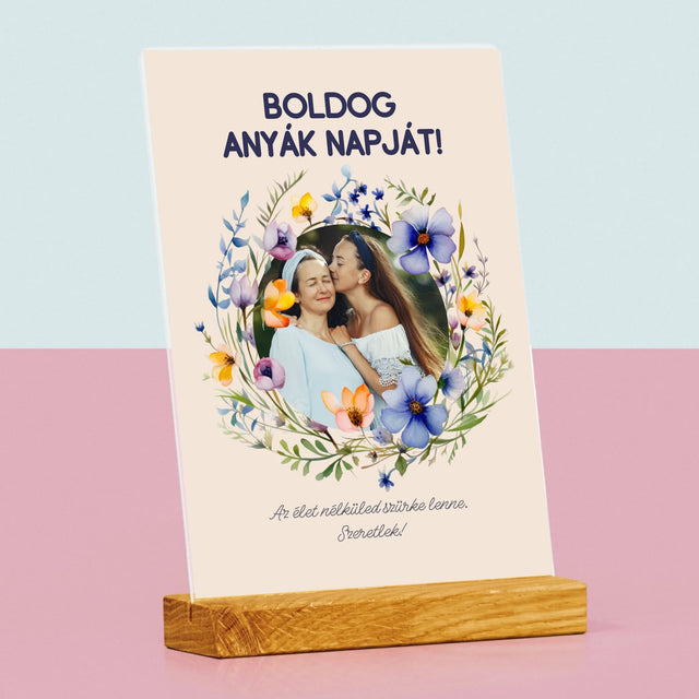 Fotó És Felirat: Sok Boldogságot Anyák Napja Alkalmából - Akrilüvegre Nyomtatott Kép