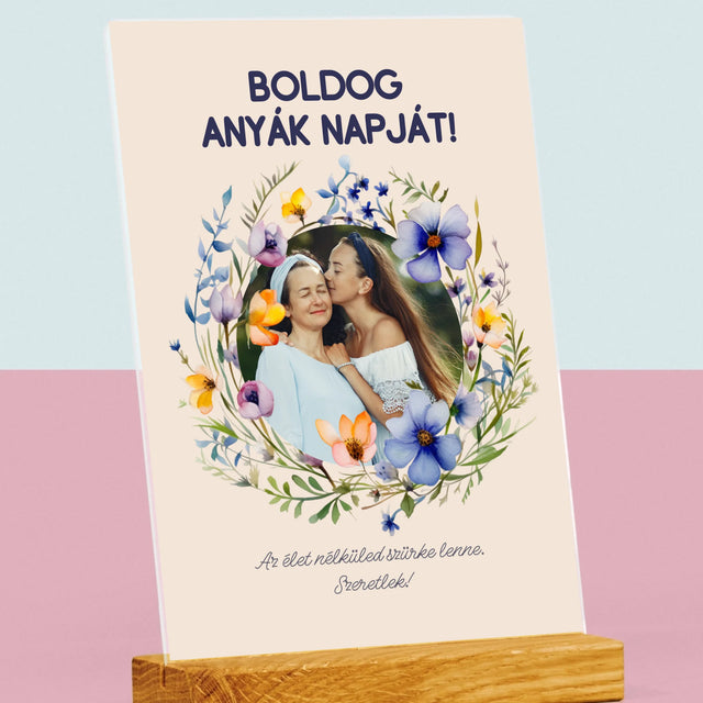 Fotó És Felirat: Sok Boldogságot Anyák Napja Alkalmából - Akrilüvegre Nyomtatott Kép