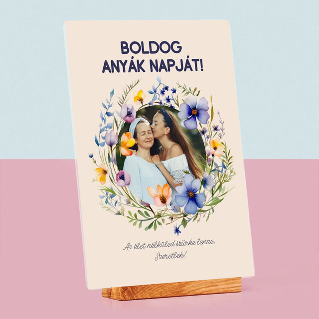 Fotó És Felirat: Sok Boldogságot Anyák Napja Alkalmából - Akrilüvegre Nyomtatott Kép