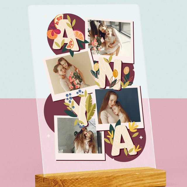 Fotókollázs: Anya Betűk - Akrilüvegre Nyomtatott Kép