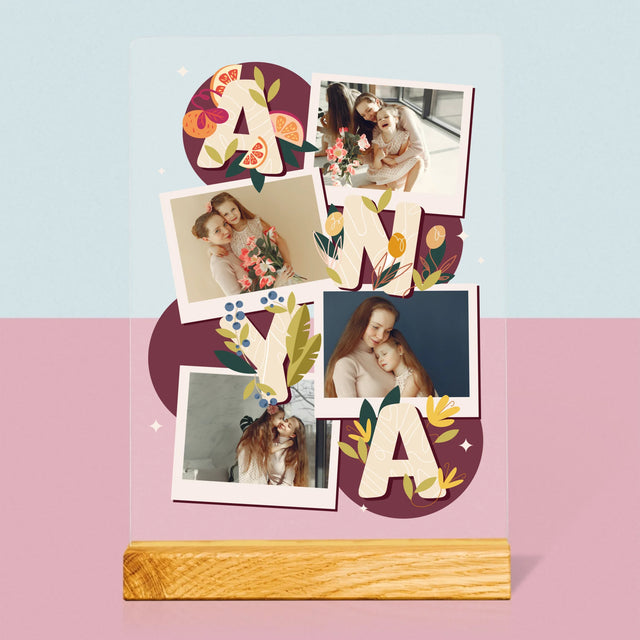 Fotókollázs: Anya Betűk - Akrilüvegre Nyomtatott Kép