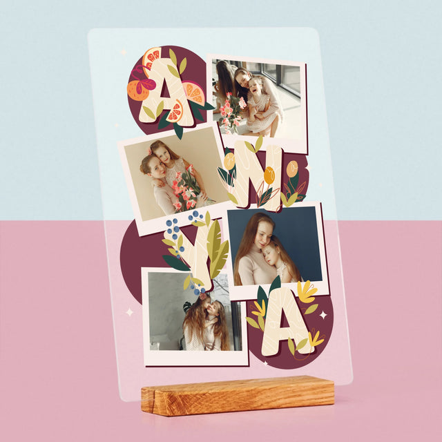 Fotókollázs: Anya Betűk - Akrilüvegre Nyomtatott Kép