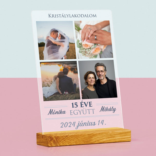 Fotókollázs: 15 Éve Együtt - Akrilüvegre Nyomtatott Kép