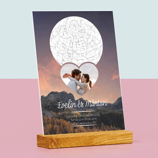 Csillagtérkép: Szerelmes Pár A Hegyekben - Akrilüvegre Nyomtatott Kép