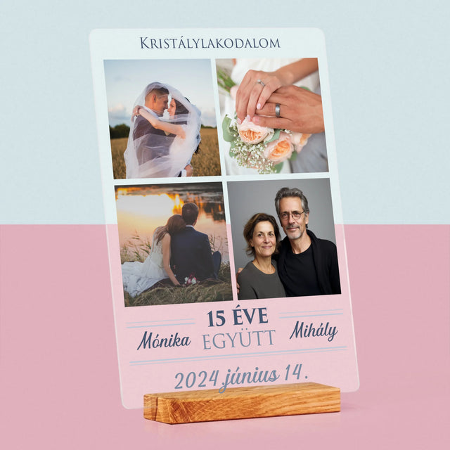 Fotókollázs: 15 Éve Együtt - Akrilüvegre Nyomtatott Kép